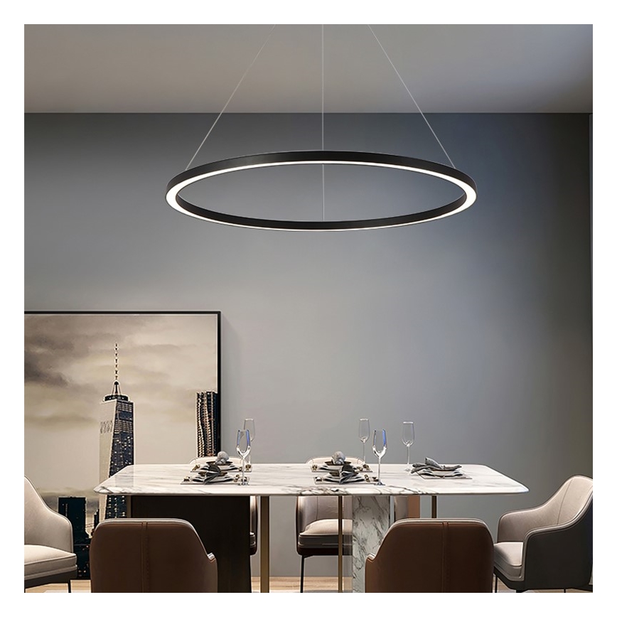 Immax NEO 07158-B80 - Lámpara de araña LED regulable FINO LED/60W/230V Tuya negro + mando a distancia