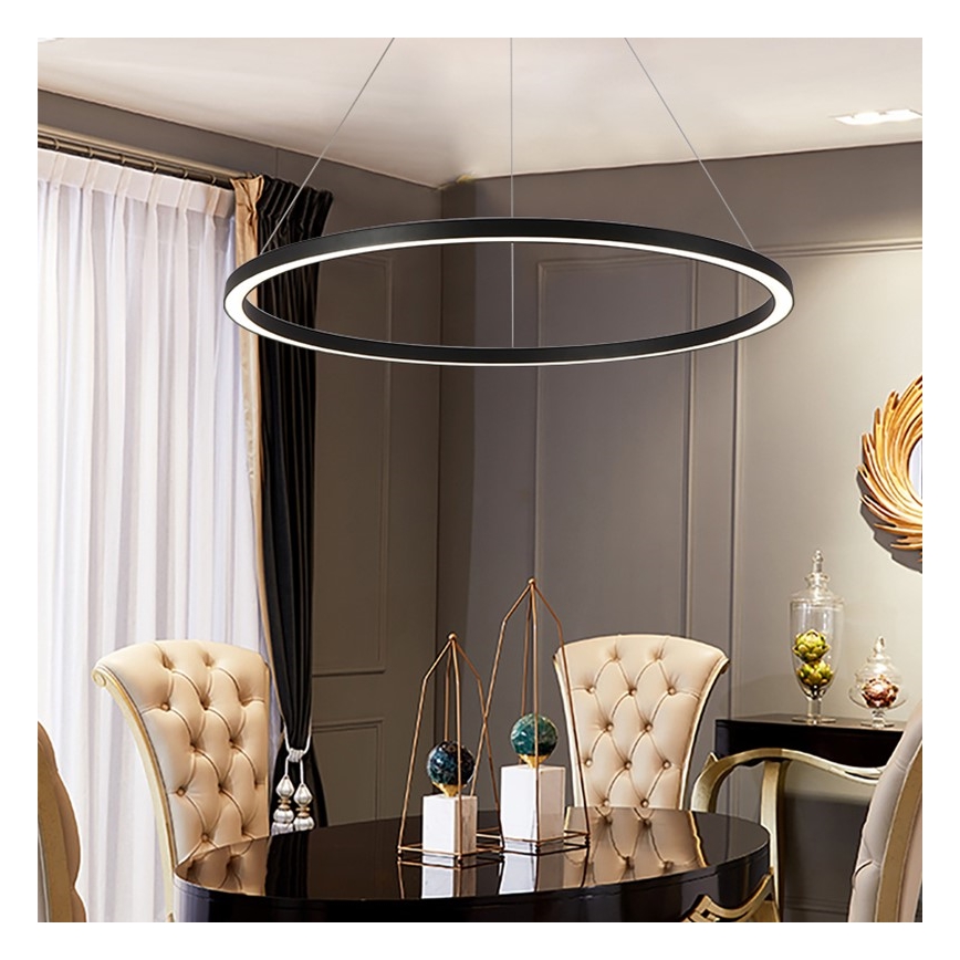 Immax NEO 07158-B80 - Lámpara de araña LED regulable FINO LED/60W/230V Tuya negro + mando a distancia