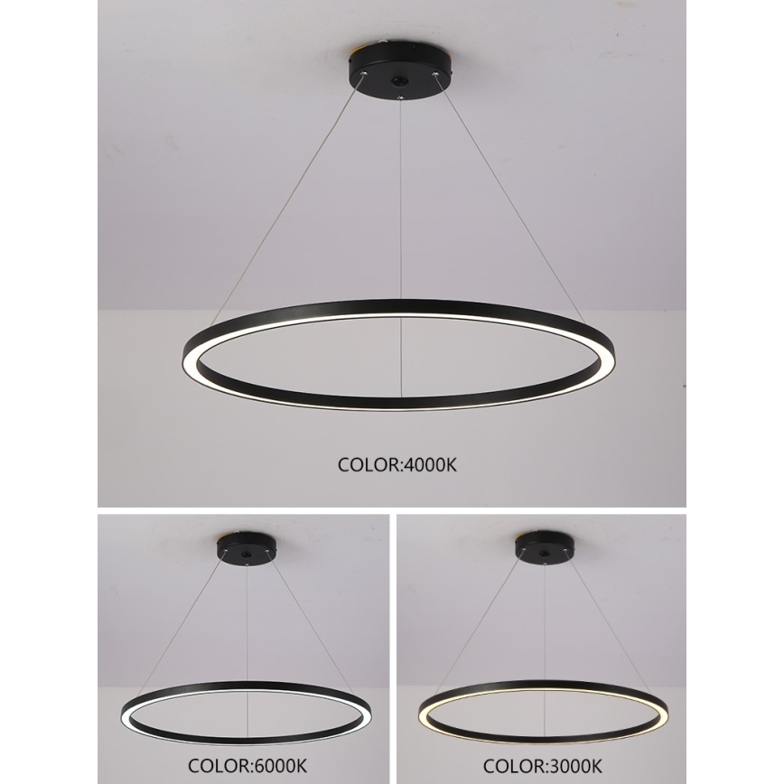 Immax NEO 07158-B80 - Lámpara de araña LED regulable FINO LED/60W/230V Tuya negro + mando a distancia