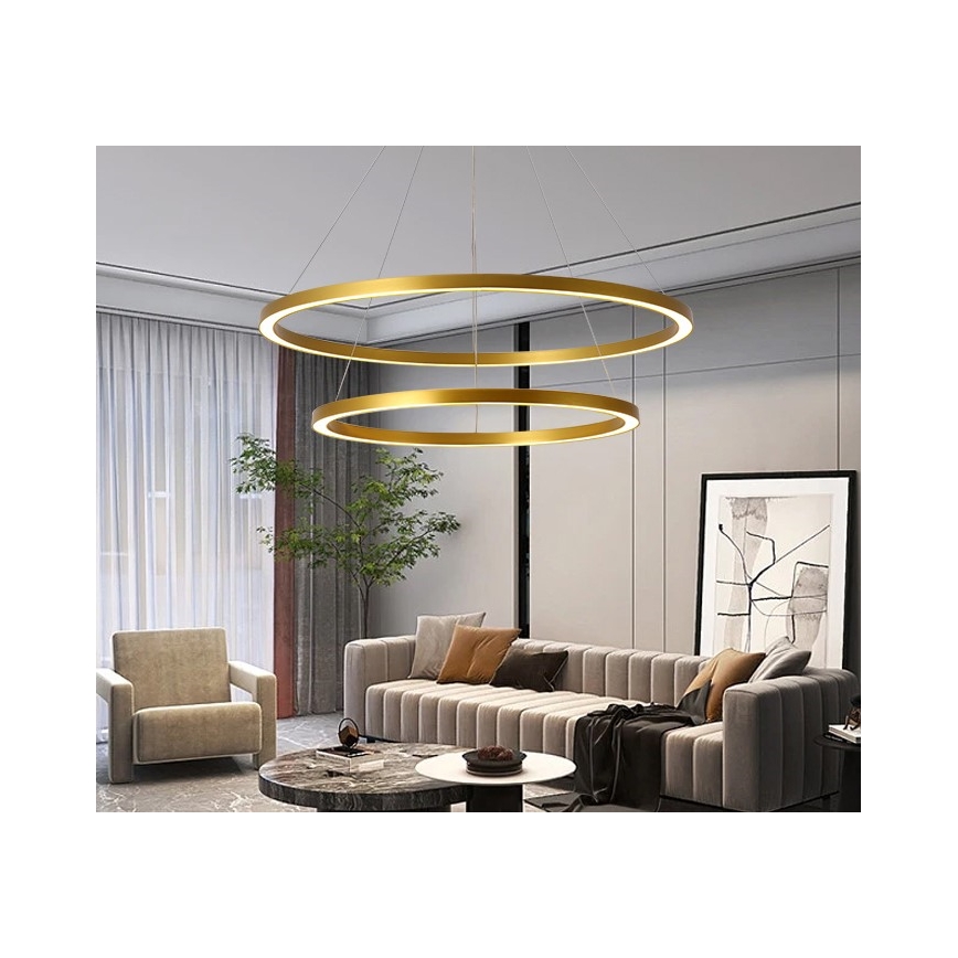 Immax NEO 07159-G80-60 - Lámpara de araña LED regulable FINO LED/93W/230V Tuya dorado + mando a distancia