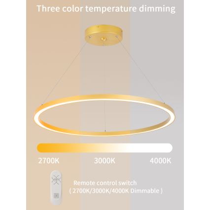 Immax NEO 07159-G80 - Lámpara de araña LED regulable FINO LED/60W/230V Tuya dorado + mando a distancia