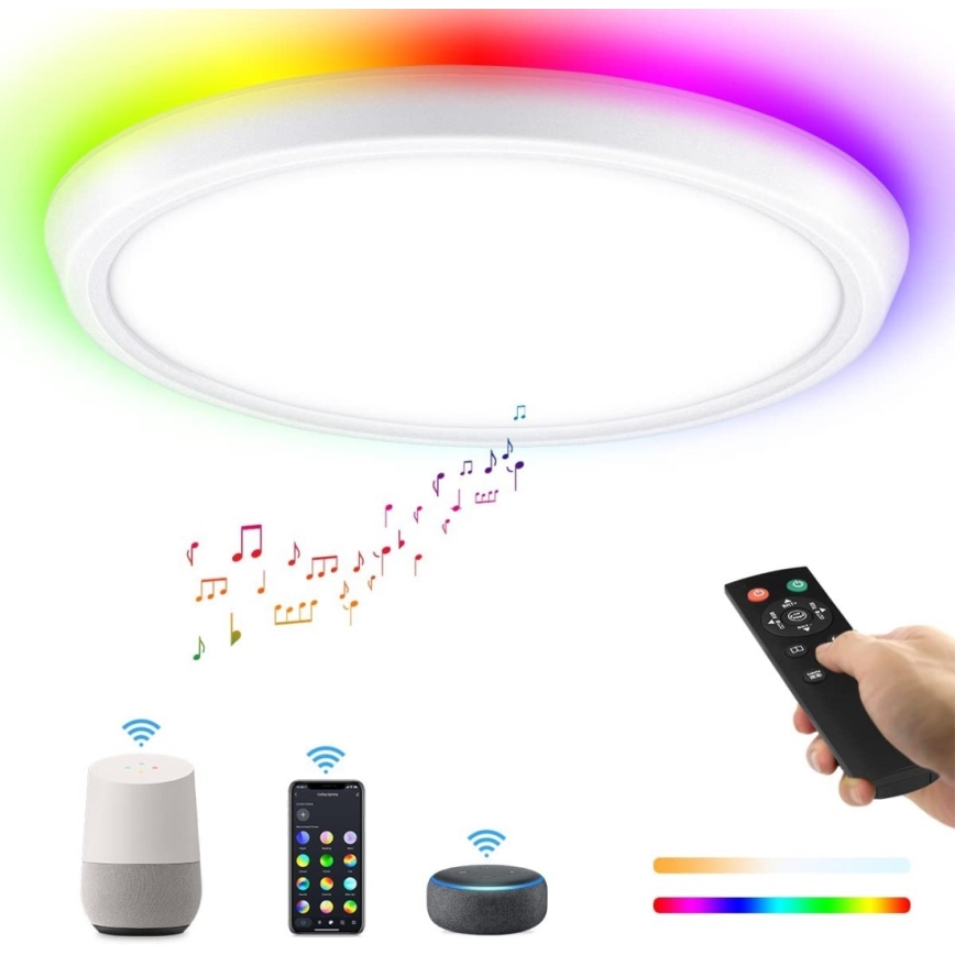 Immax NEO 07164-40 - LED RGB+CCT Plafón regulable NEO LITE TUDO LED/50W/230V Wi-Fi Tuya + Control remoto