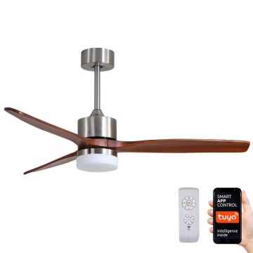 Immax NEO 07165-S - Ventilador de techo LED ELEGANTE LED/18W/230V roble Wi-Fi Tuya + control remoto