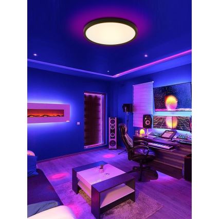 Immax NEO 07166-B40 - LED RGB+CCT Plafón regulable NEO LITE TUDO LED/50W/230V Wi-Fi Tuya negro + control remoto