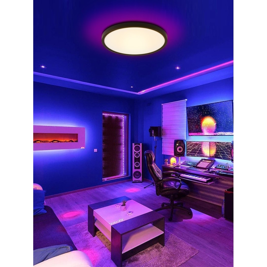 Immax NEO 07166-B40 - LED RGB+CCT Plafón regulable NEO LITE TUDO LED/50W/230V Wi-Fi Tuya negro + control remoto