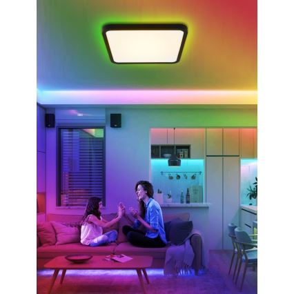 Immax NEO 07167-B40 - LED RGB+CCT Plafón regulable NEO LITE TUDO LED/50W/230V Wi-Fi Tuya negro + control remoto