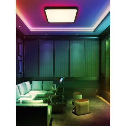 Immax NEO 07167-B40 - LED RGB+CCT Plafón regulable NEO LITE TUDO LED/50W/230V Wi-Fi Tuya negro + control remoto