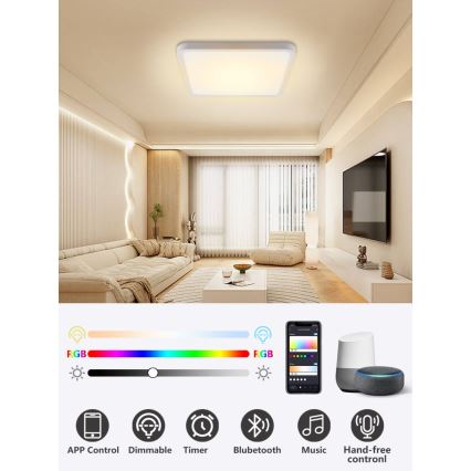 Immax NEO 07168-W40 - LED RGB+CCT Plafón regulable NEO LITE TUDO LED/50W/230V Wi-Fi Tuya blanco + control remoto