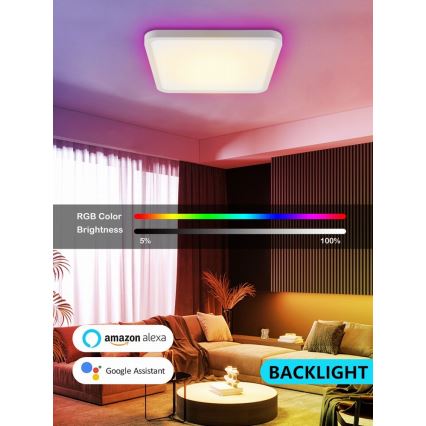 Immax NEO 07168-W40 - LED RGB+CCT Plafón regulable NEO LITE TUDO LED/50W/230V Wi-Fi Tuya blanco + control remoto