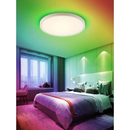 Immax NEO 07169-W60 - LED RGB+CCT Plafón con dimmer NEO LITE TUDO 65W/230V 2700-6500K Wi-Fi Tuya + control remoto blanco