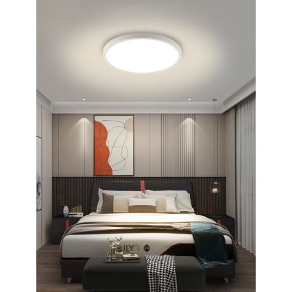 Immax NEO 07169-W60 - LED RGB+CCT Plafón con dimmer NEO LITE TUDO 65W/230V 2700-6500K Wi-Fi Tuya + control remoto blanco