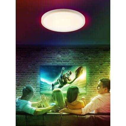 Immax NEO 07169-W60 - LED RGB+CCT Plafón con dimmer NEO LITE TUDO 65W/230V 2700-6500K Wi-Fi Tuya + control remoto blanco
