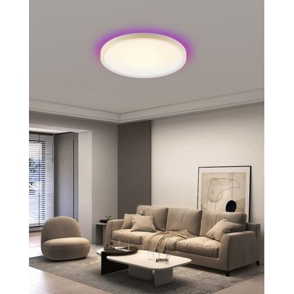 Immax NEO 07169-W60 - LED RGB+CCT Plafón con dimmer NEO LITE TUDO 65W/230V 2700-6500K Wi-Fi Tuya + control remoto blanco