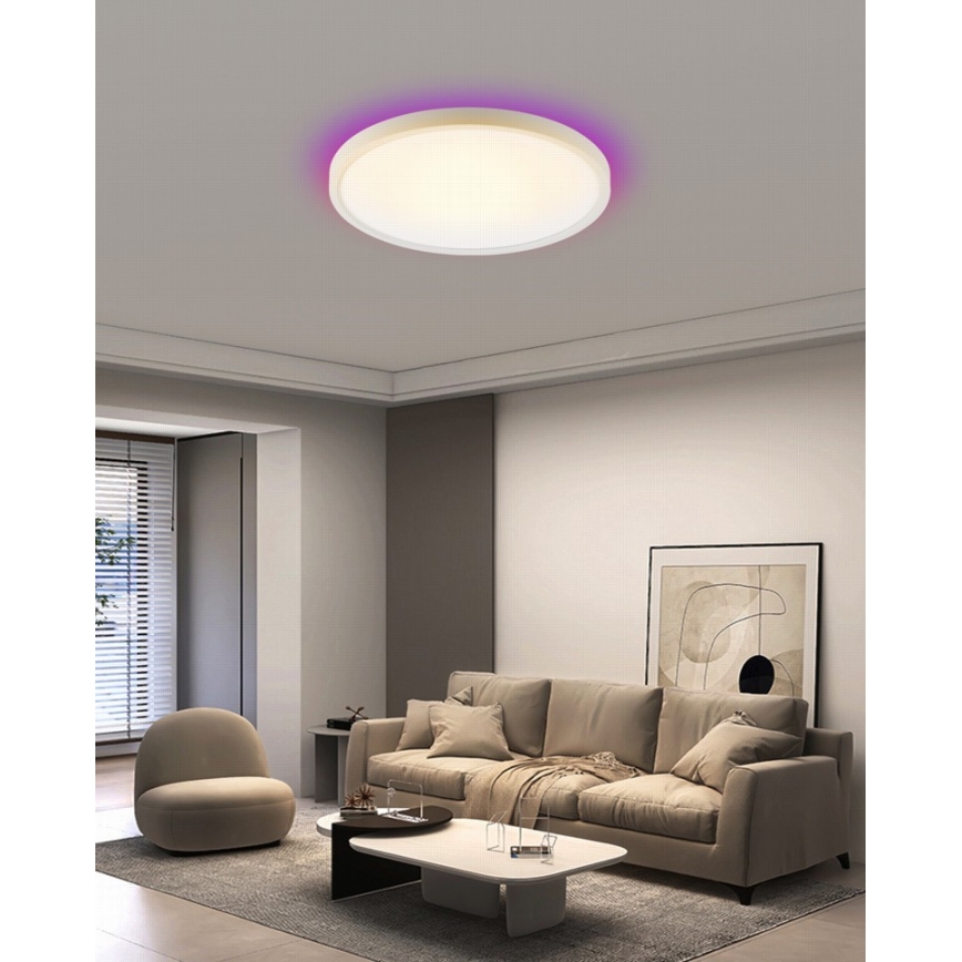 Immax NEO 07169-W60 - LED RGB+CCT Plafón con dimmer NEO LITE TUDO 65W/230V 2700-6500K Wi-Fi Tuya + control remoto blanco