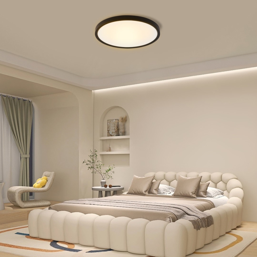 Immax NEO 07170-B60 - LED RGB+CCT Plafón con dimmer NEO LITE TUDO LED/65W/230V 2700-6500K Wi-Fi Tuya negro + control remoto