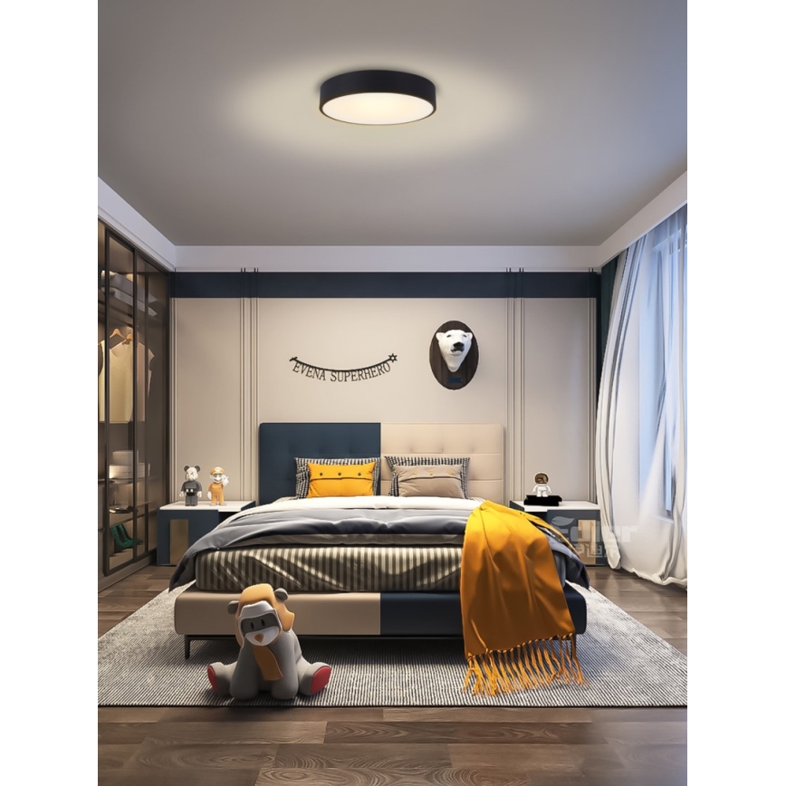 Immax NEO 07201L - Plafón LED regulable RONDATE LED/28W/230V negro Tuya + control remoto