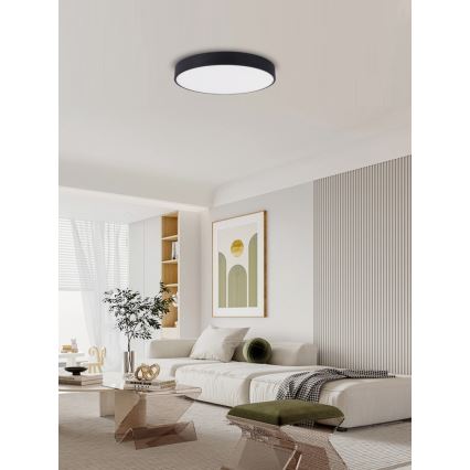 Immax NEO 07202L - Plafón LED regulable RONDATE LED/53W/230V negro Tuya + control remoto