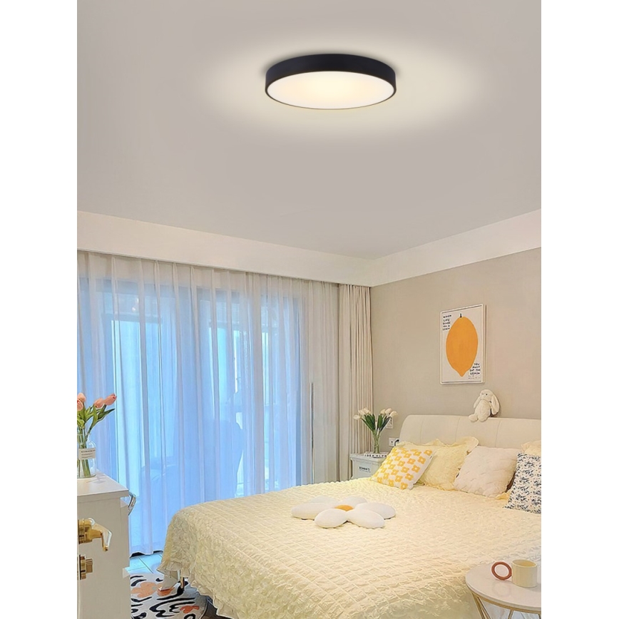 Immax NEO 07202L - Plafón LED regulable RONDATE LED/53W/230V negro Tuya + control remoto