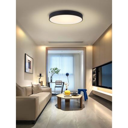 Immax NEO 07203L - Plafón LED regulable RONDATE 65W/230V 3000-6000K Tuya negro + control remoto