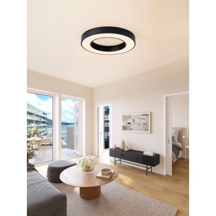 Immax NEO 07209L - Plafón LED regulable PASTEL LED/53W/230V 60 cm negro Tuya + control remoto