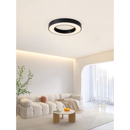 Immax NEO 07209L - Plafón LED regulable PASTEL LED/53W/230V 60 cm negro Tuya + control remoto