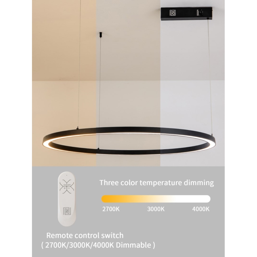 Immax NEO 07215L - Lámpara de araña LED regulable FINO LED/60W/230V 80 cm negro Tuya + control remoto