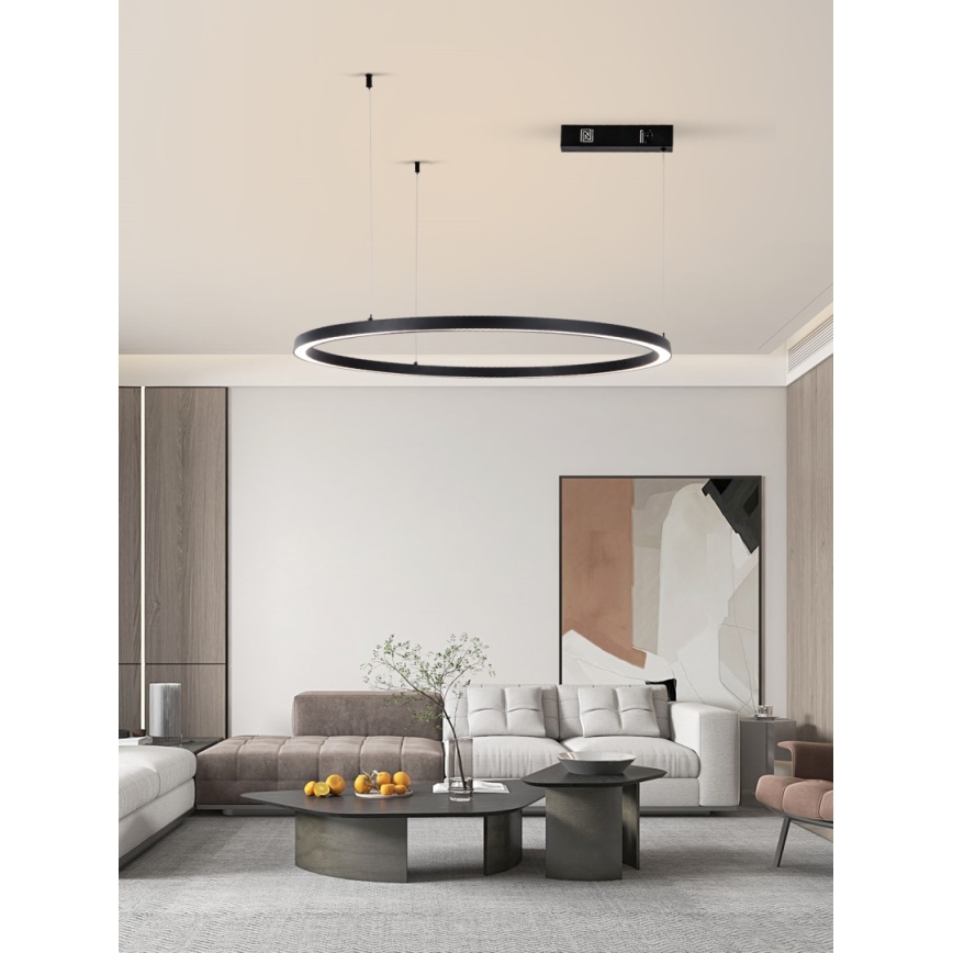 Immax NEO 07215L - Lámpara de araña LED regulable FINO LED/60W/230V 80 cm negro Tuya + control remoto