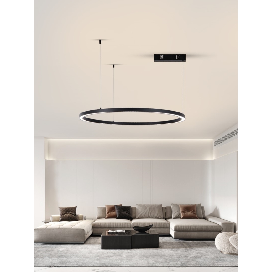 Immax NEO 07215L - Lámpara de araña LED regulable FINO LED/60W/230V 80 cm negro Tuya + control remoto