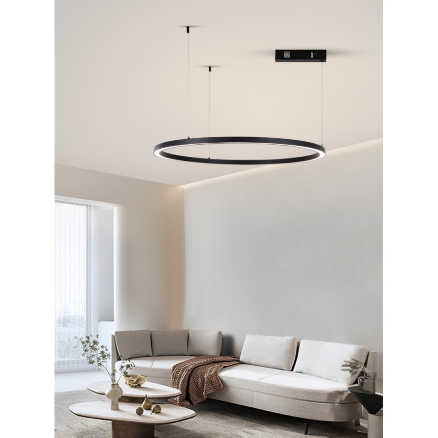 Immax NEO 07215L - Lámpara de araña LED regulable FINO LED/60W/230V 80 cm negro Tuya + control remoto