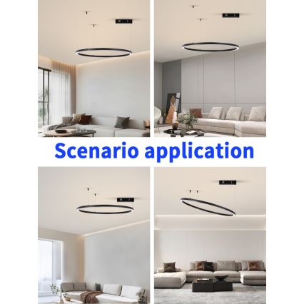 Immax NEO 07215L - Lámpara de araña LED regulable FINO LED/60W/230V 80 cm negro Tuya + control remoto