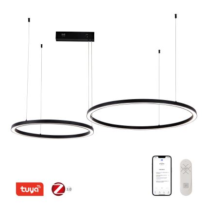 Immax NEO 07216L - Lámpara de araña LED regulable con cadena FINO LED/93W/230V 60/80cm negro Tuya + CR