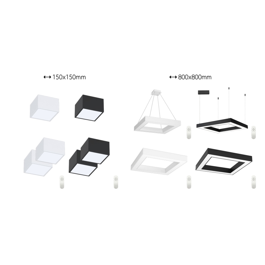 Immax NEO 07239L - Plafón LED regulable CANTO LED/60W/230V negro Tuya + control remoto