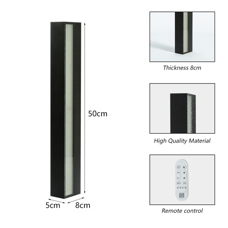 Immax NEO 07247L - LED Aplique de exterior regulable LINK LED/40W/230V Wi-Fi Tuya IP44 + control remoto
