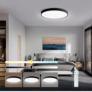 Immax NEO 07249L - Plafón LED regulable NEO LITE SEMPLICI LED/48W/230V 3000-6000K Wi-Fi Tuya negro + control remoto