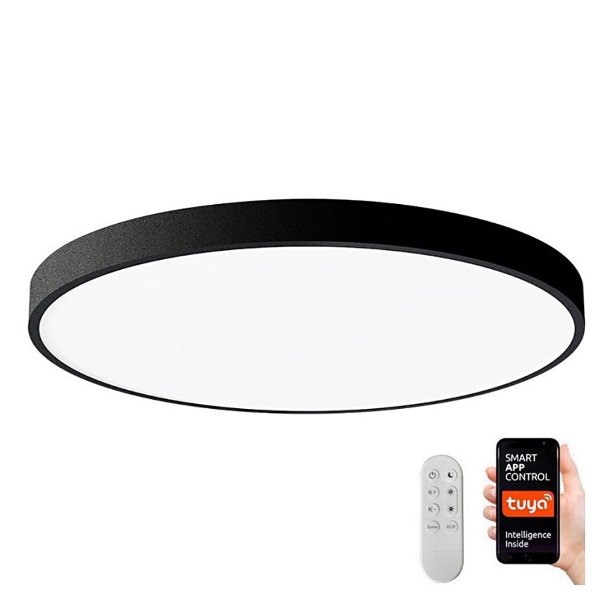 Immax NEO 07250L - Plafón LED regulable NEO LITE SEMPLICI LED/60W/230V 3000-6000K Wi-Fi Tuya negro + control remoto