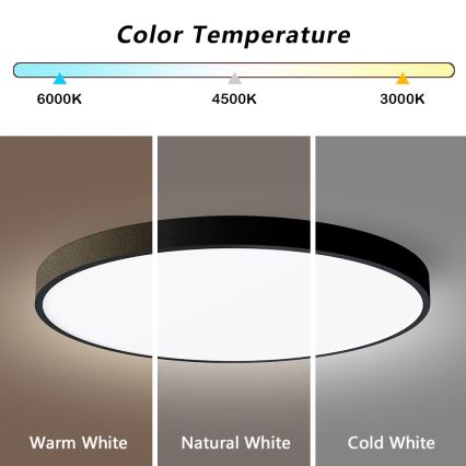 Immax NEO 07250L - Plafón LED regulable NEO LITE SEMPLICI LED/60W/230V 3000-6000K Wi-Fi Tuya negro + control remoto
