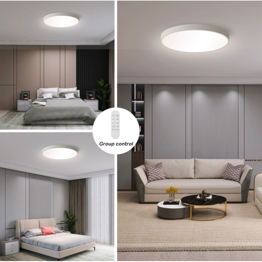 Immax NEO 07252L - Plafón LED regulable NEO LITE SEMPLICI LED/48W/230V 3000-6000K Wi-Fi Tuya blanco + control remoto