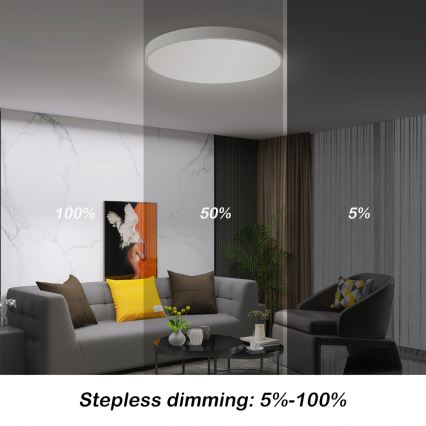 Immax NEO 07252L - Plafón LED regulable NEO LITE SEMPLICI LED/48W/230V 3000-6000K Wi-Fi Tuya blanco + control remoto
