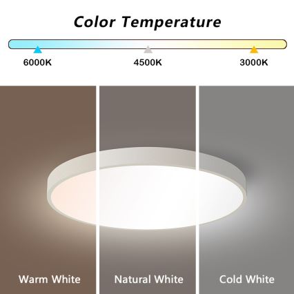 Immax NEO 07252L - Plafón LED regulable NEO LITE SEMPLICI LED/48W/230V 3000-6000K Wi-Fi Tuya blanco + control remoto
