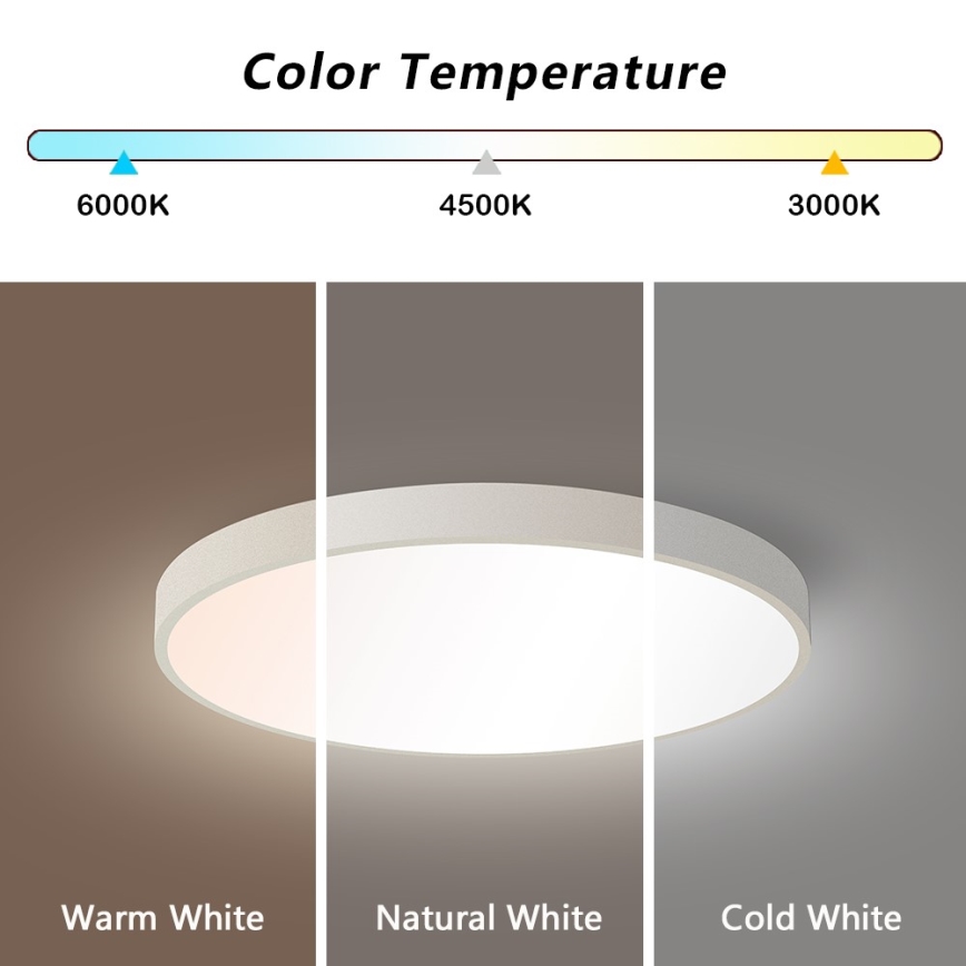Immax NEO 07252L - Plafón LED regulable NEO LITE SEMPLICI LED/48W/230V 3000-6000K Wi-Fi Tuya blanco + control remoto