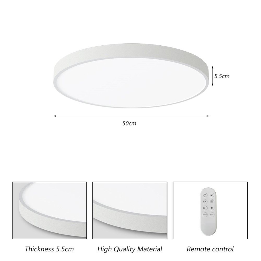 Immax NEO 07252L - Plafón LED regulable NEO LITE SEMPLICI LED/48W/230V 3000-6000K Wi-Fi Tuya blanco + control remoto