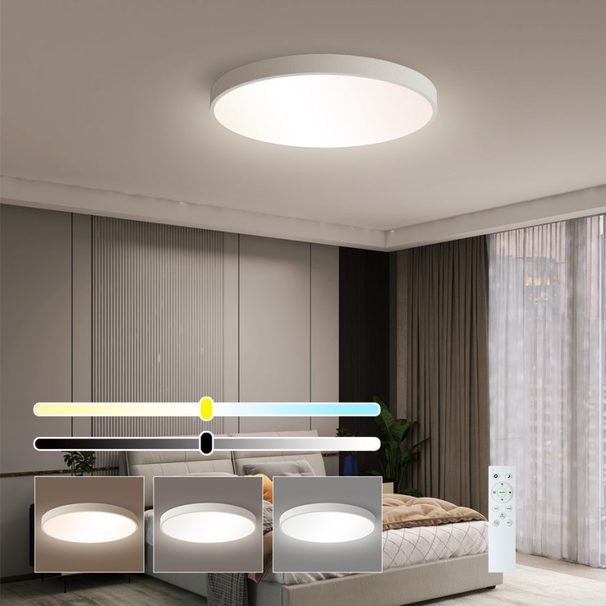Immax NEO 07252L - Plafón LED regulable NEO LITE SEMPLICI LED/48W/230V 3000-6000K Wi-Fi Tuya blanco + control remoto