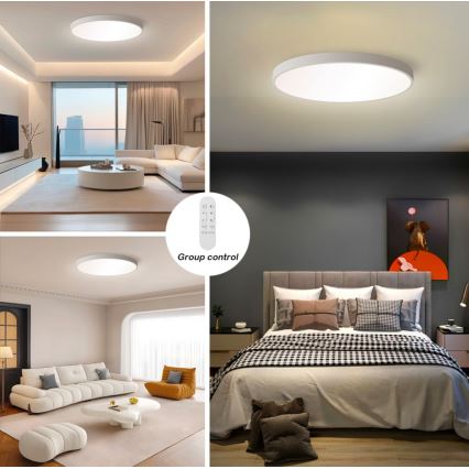 Immax NEO 07253L - Plafón LED regulable NEO LITE SEMPLICI LED/60W/230V 3000-6000K Wi-Fi Tuya blanco + control remoto