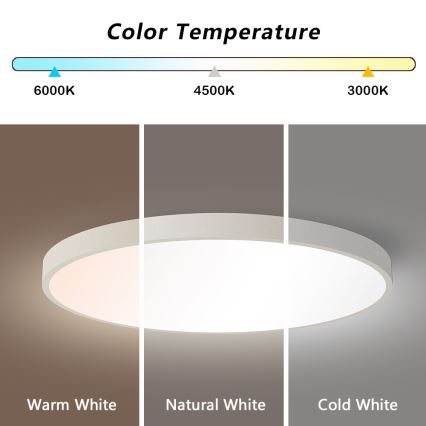Immax NEO 07253L - Plafón LED regulable NEO LITE SEMPLICI LED/60W/230V 3000-6000K Wi-Fi Tuya blanco + control remoto