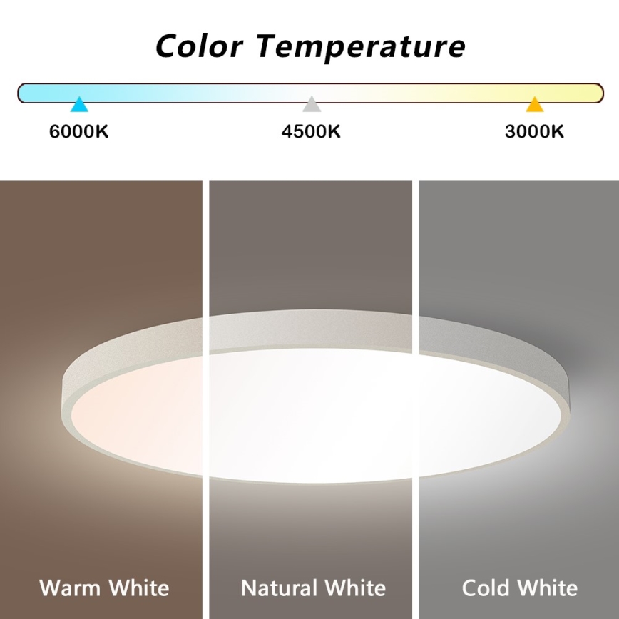 Immax NEO 07253L - Plafón LED regulable NEO LITE SEMPLICI LED/60W/230V 3000-6000K Wi-Fi Tuya blanco + control remoto