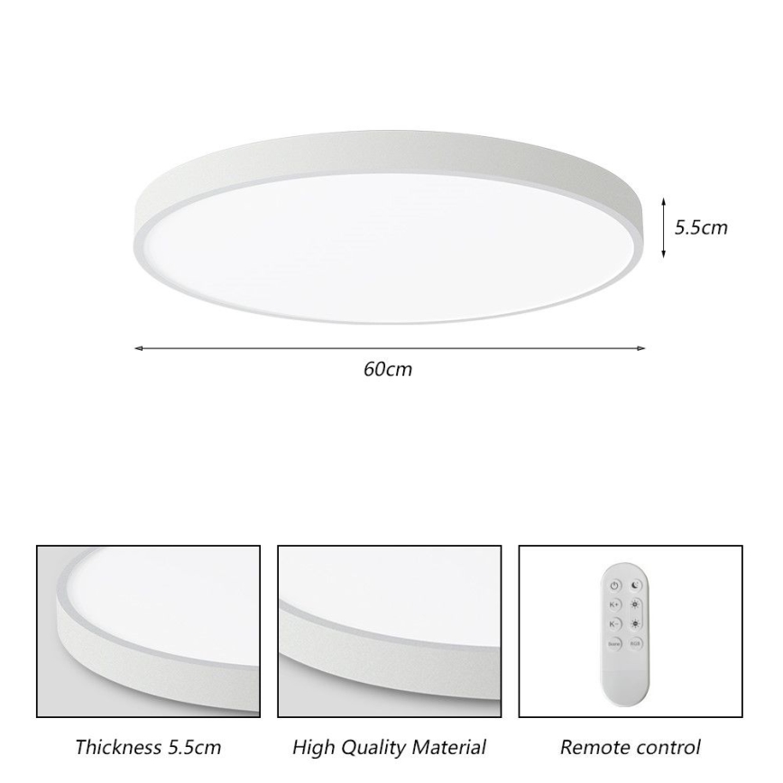 Immax NEO 07253L - Plafón LED regulable NEO LITE SEMPLICI LED/60W/230V 3000-6000K Wi-Fi Tuya blanco + control remoto