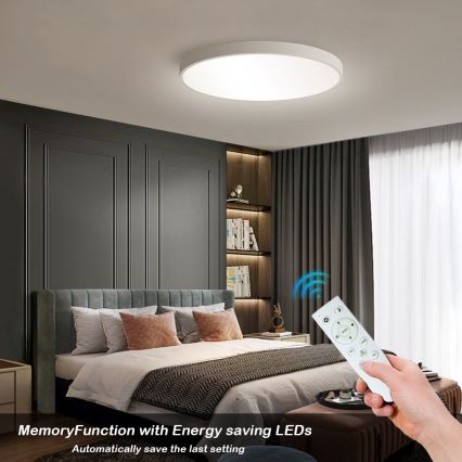 Immax NEO 07253L - Plafón LED regulable NEO LITE SEMPLICI LED/60W/230V 3000-6000K Wi-Fi Tuya blanco + control remoto