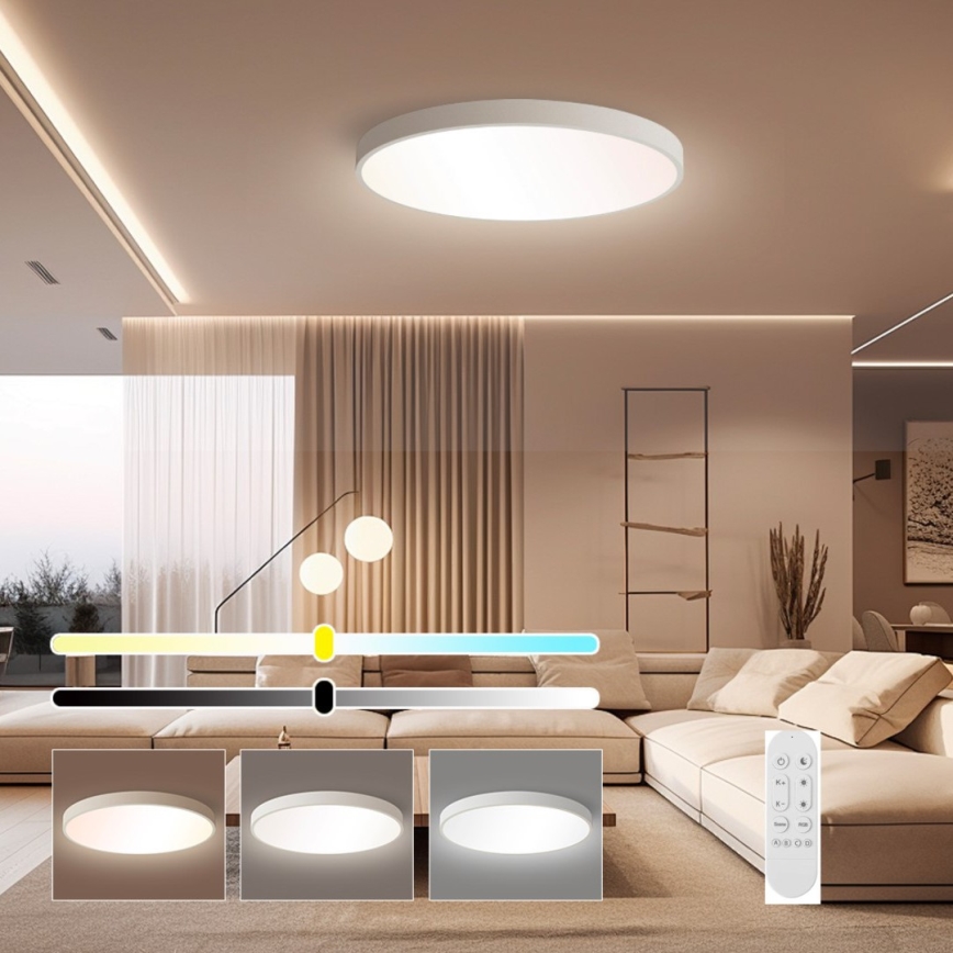 Immax NEO 07253L - Plafón LED regulable NEO LITE SEMPLICI LED/60W/230V 3000-6000K Wi-Fi Tuya blanco + control remoto