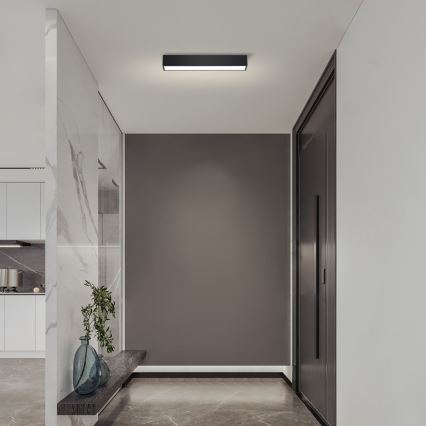 Immax NEO 07254L - Plafón LED regulable NEO LITE LUNGO LED/20W/230V 3000-6000K Wi-Fi Tuya negro + control remoto