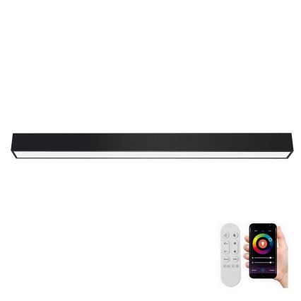 Immax NEO 07256L - Plafón LED regulable NEO LITE LUNGO LED/38W/230V 3000-6000K Wi-Fi Tuya negro + control remoto